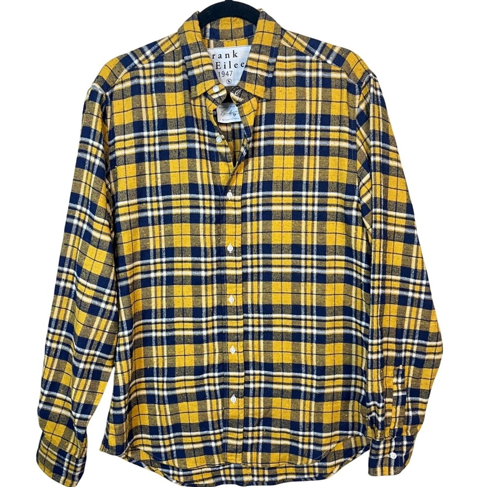 Frank‎ & Eileen Finbar Orange Plaid Button Down Italian Woven  Men's Size S